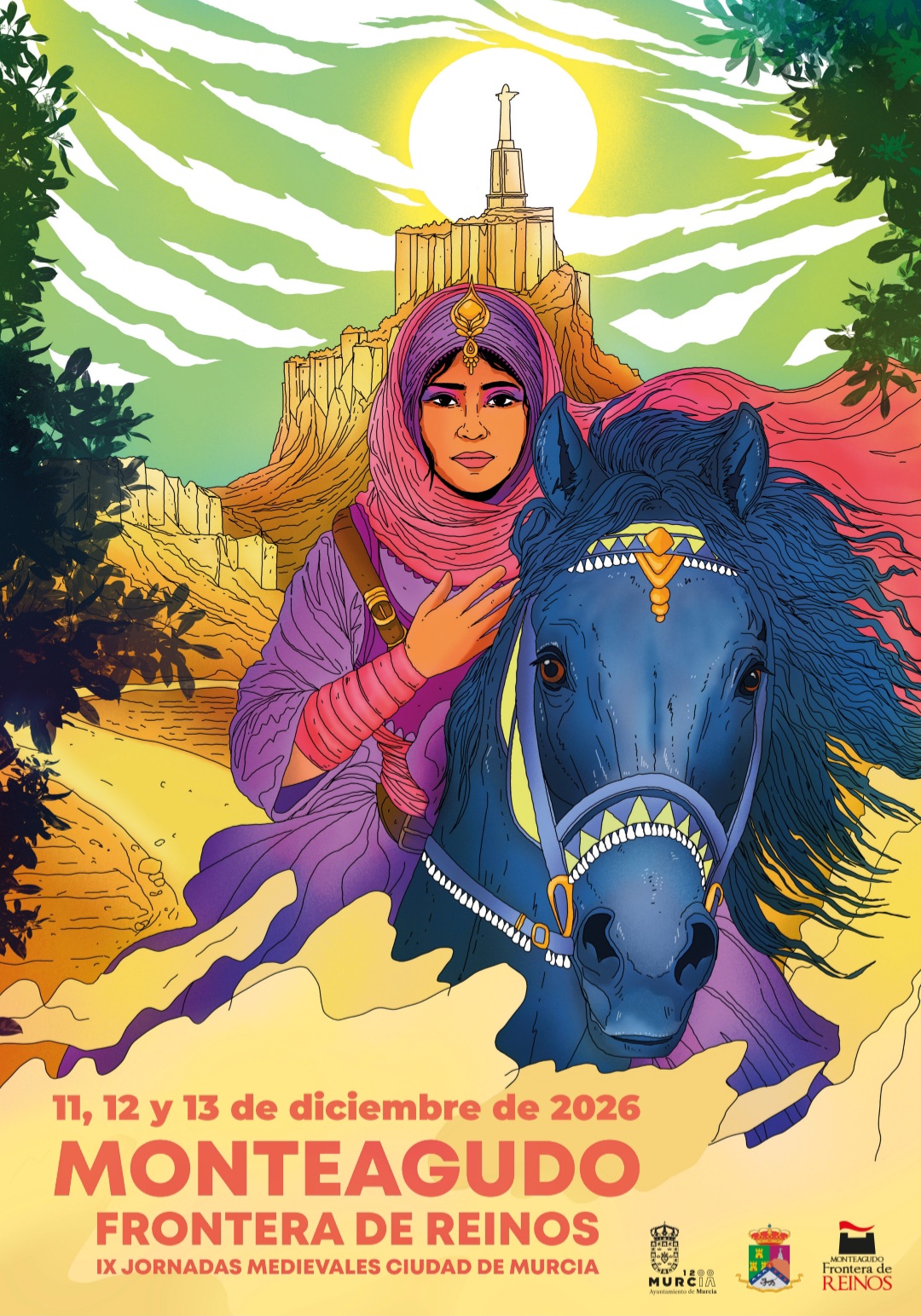 Collage de escenas del mercado medieval, actividades, espectáculos y personajes de las Jornadas Medievales